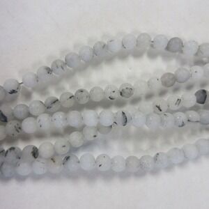 6MM Matte Rutilated Quartz Beads-ONE Gemstone Bead Strand-Jewelry Supplies NWT